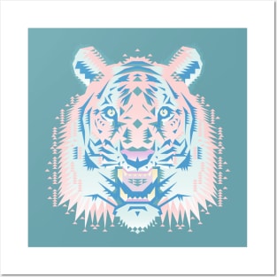 Pastel Tiger Head Posters and Art